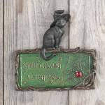spell casting in progress - cat plaque